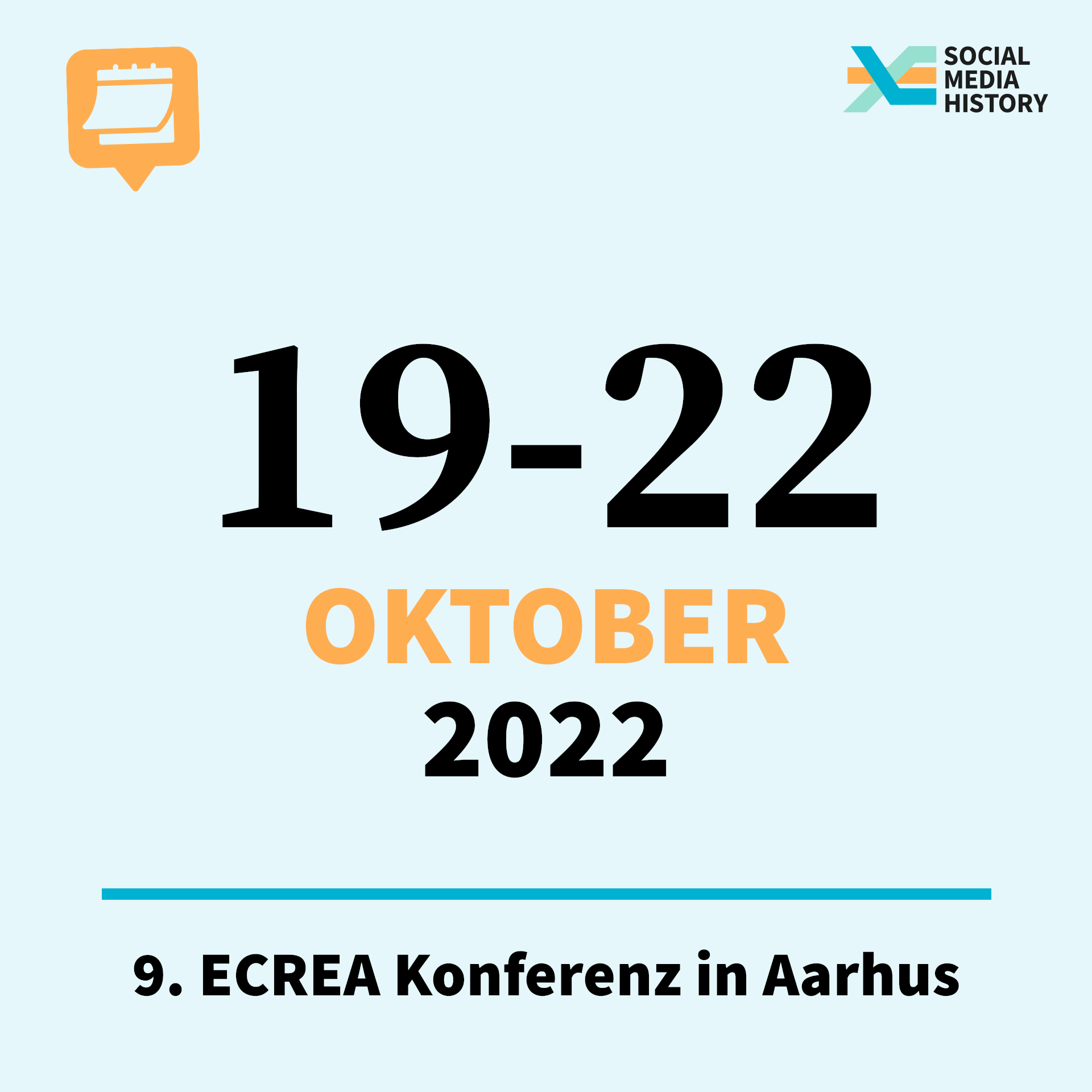 Ankündigung der ECREA-Konferenz vom 19 - 22 Oktober 2022.