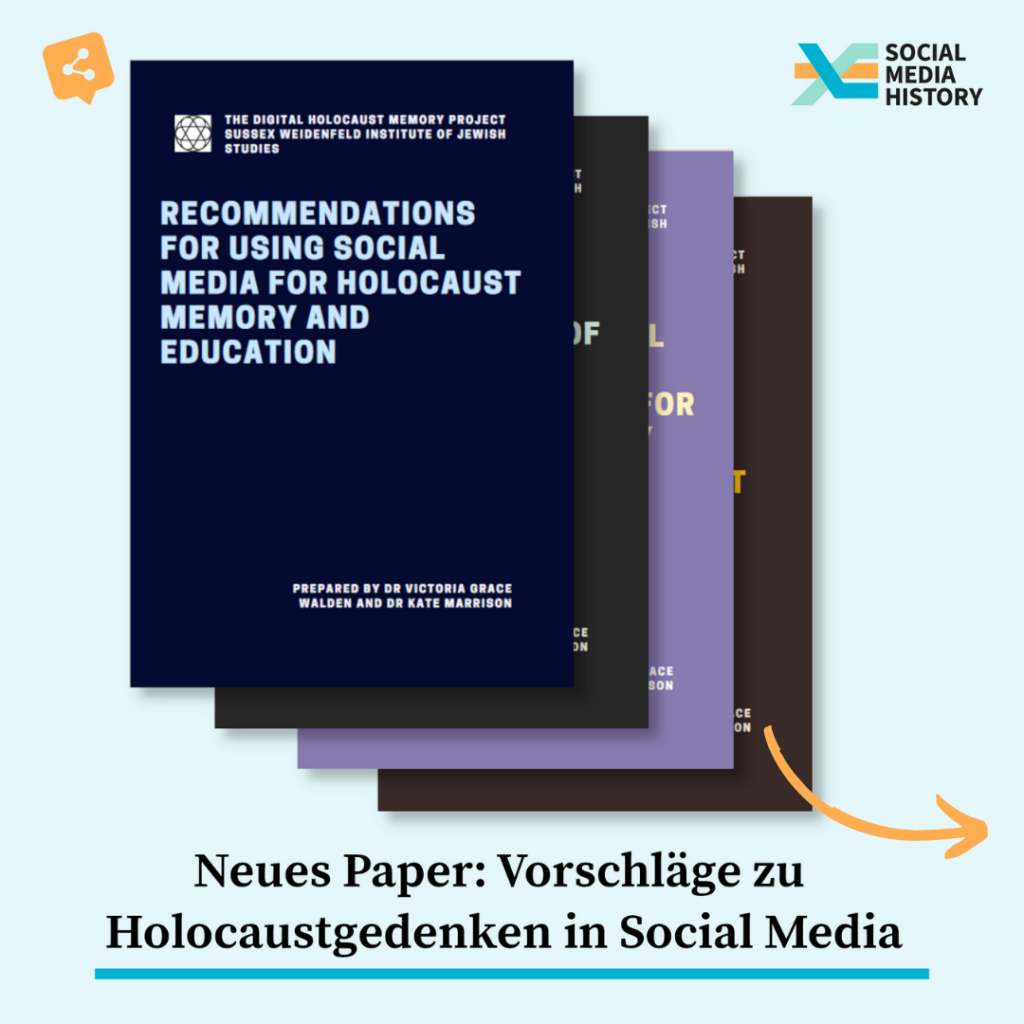 Cover-Bild: Ankündigung Neues Paper, Vorschläge zu Holocaustgedenken in Social Media.
