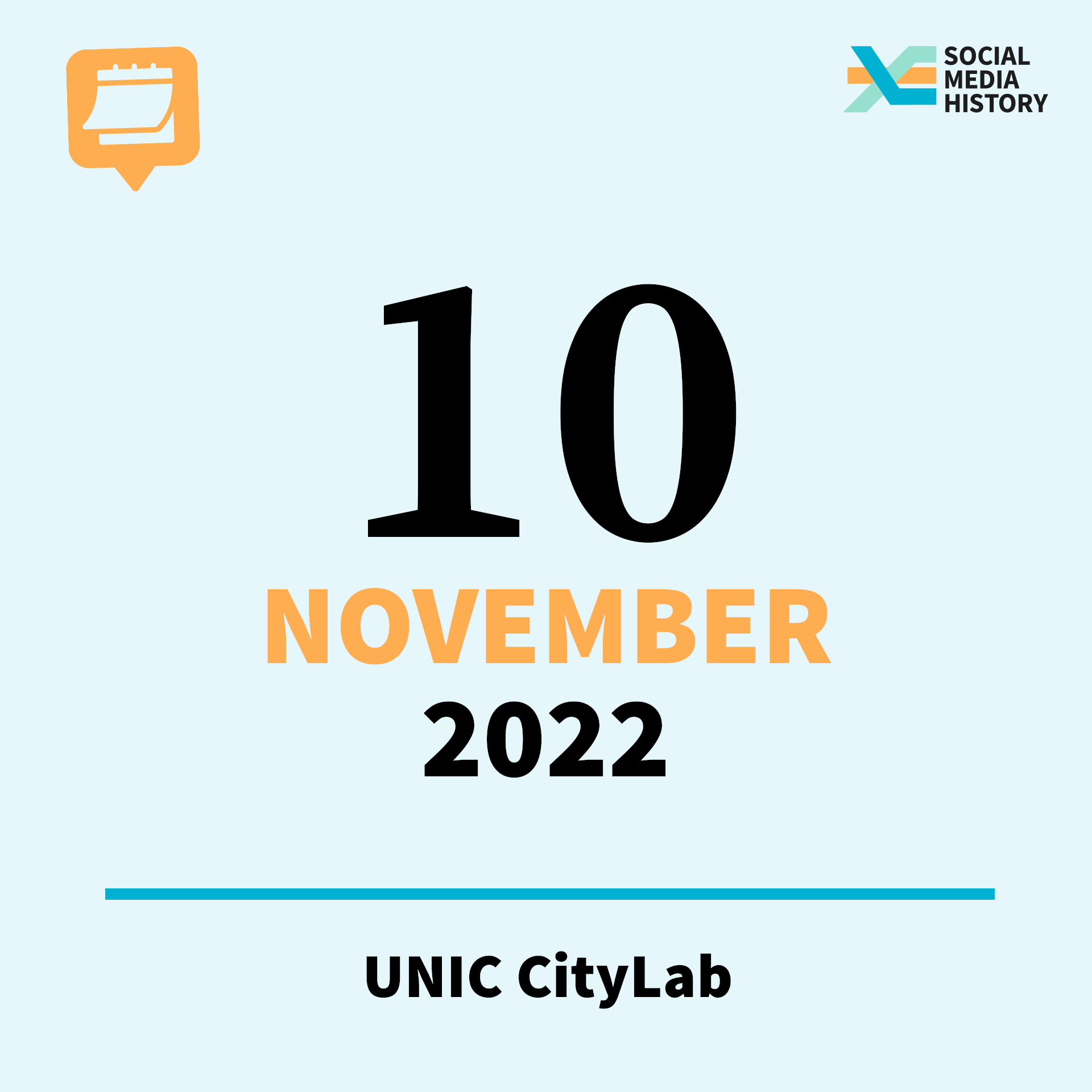 Ankündigung. Veranstaltung UNIC CityLab am 10. November 2022.